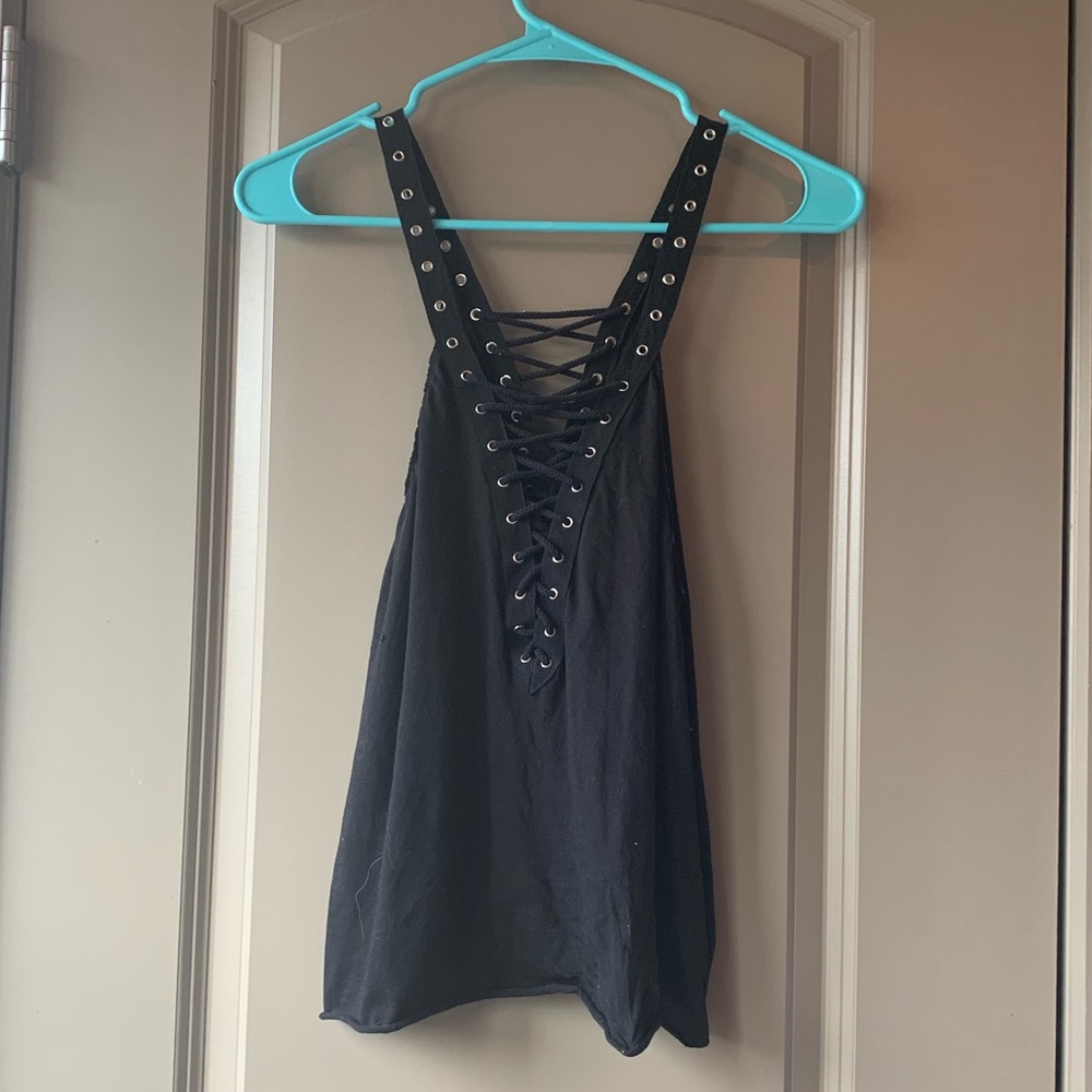LF Black Lace-up Tank